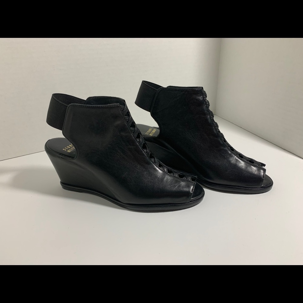 Stuart Weizman Peep Toe Wedge Booties - image 6